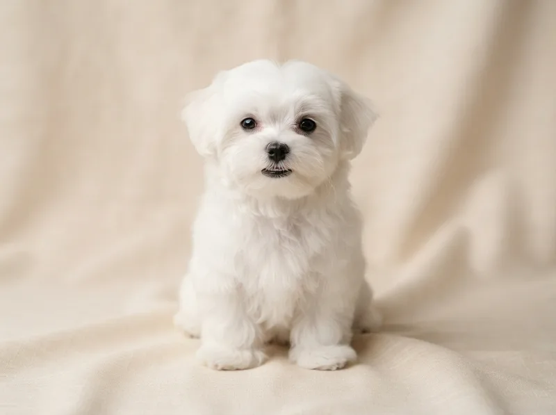 Pure white Maltese puppy with a puppy cut for sale in Singapore